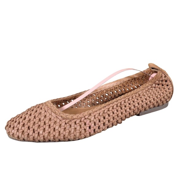 Joie Shoes - Joie Women 9 Brown Woven Leather Ballet Flats Slip-On Casual Shoes Soft Comfort